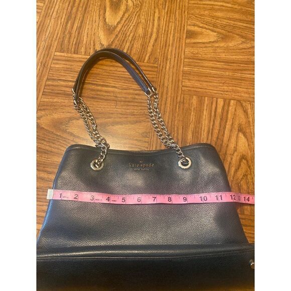 Kate Spade women’s black leather medium rectangle chain handle bag with pockets - Picture 9 of 10
